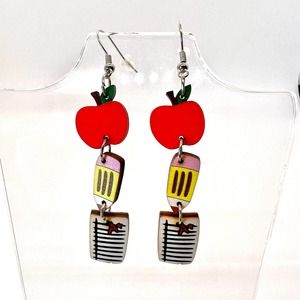 Teacher Earrings - Back To School Earrings - Teacher Gifts - Education Earrings